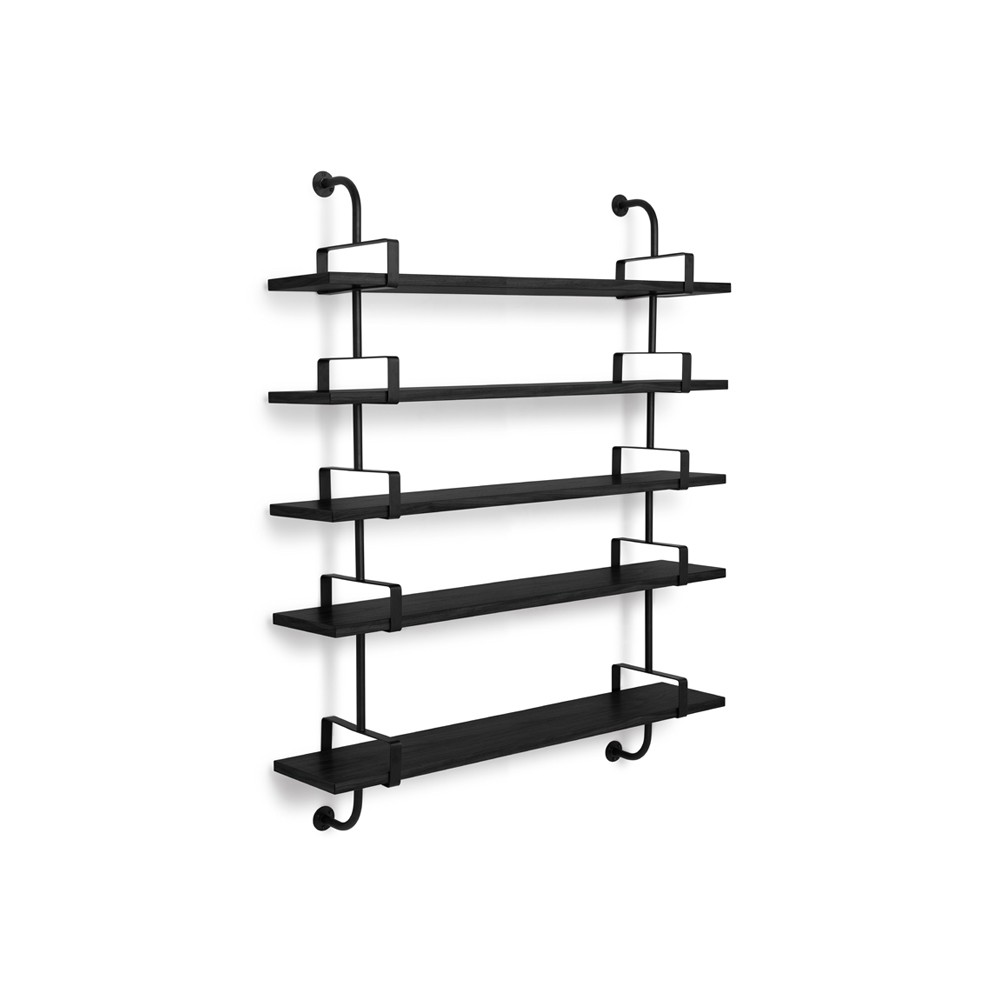 Gubi - Matégot Demon Shelf 5 Svartbetsad ask 155 cm - Vegghyller - Mathieu Matégot - Svart - Tre