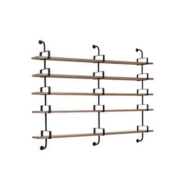 Demon vegghylle 5 etasjer - walnut, 215 cm - GUBI