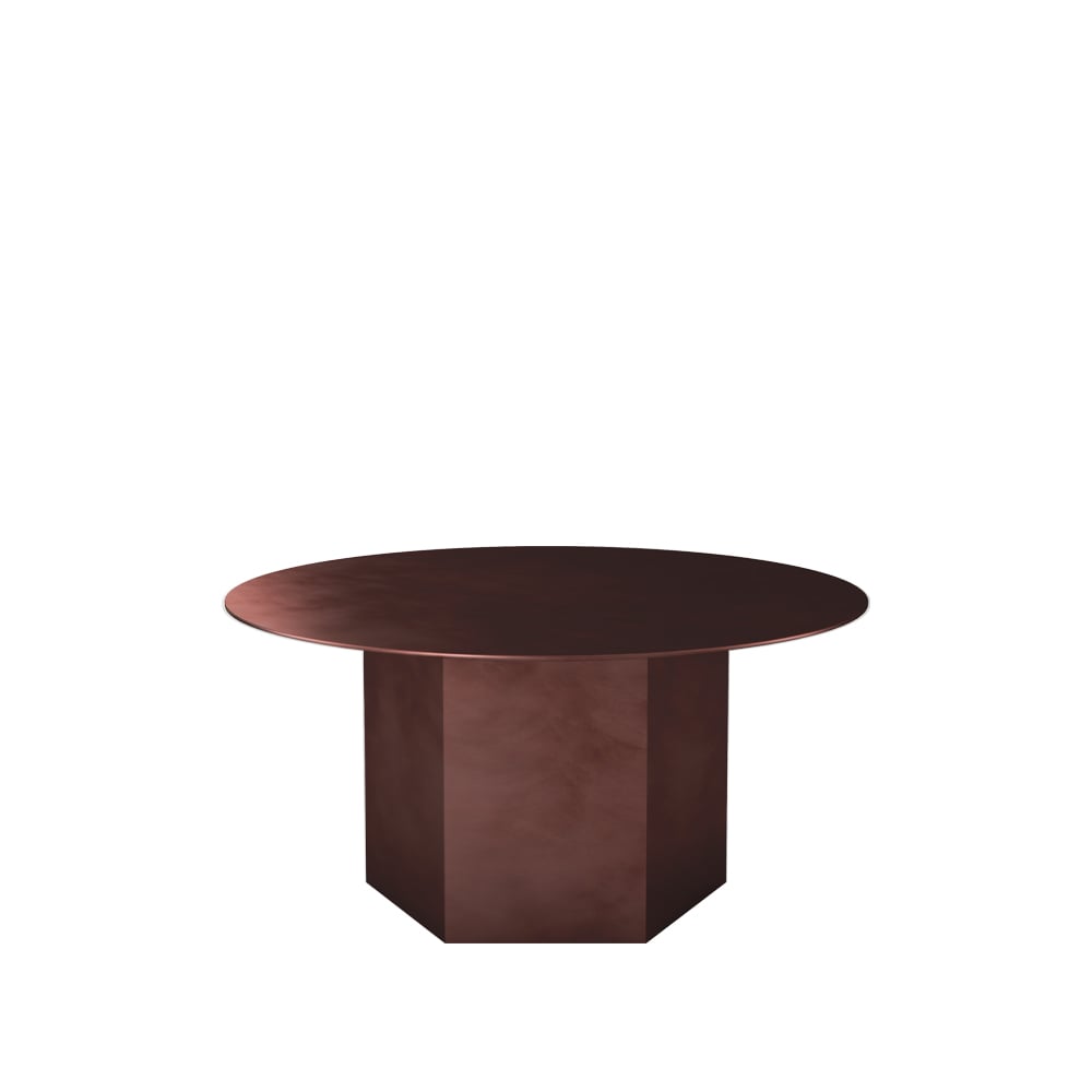 Bilde av GUBI Epic Steel sofabord Earthy red Ø 80 cm