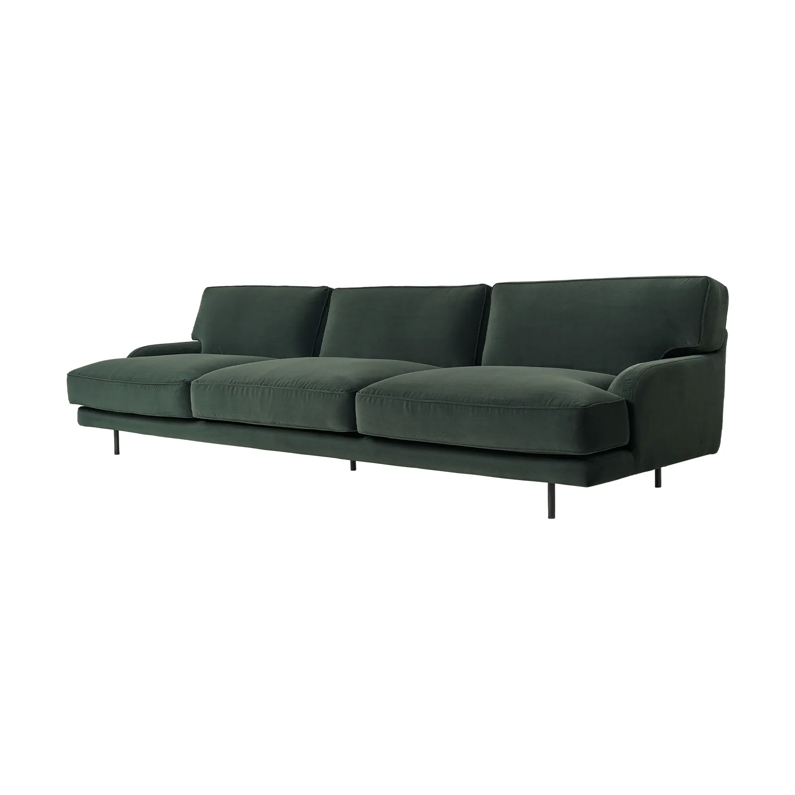 Flaneur 2-seters sofa, Asator 0984-matt svart, 3-seter GUBI
