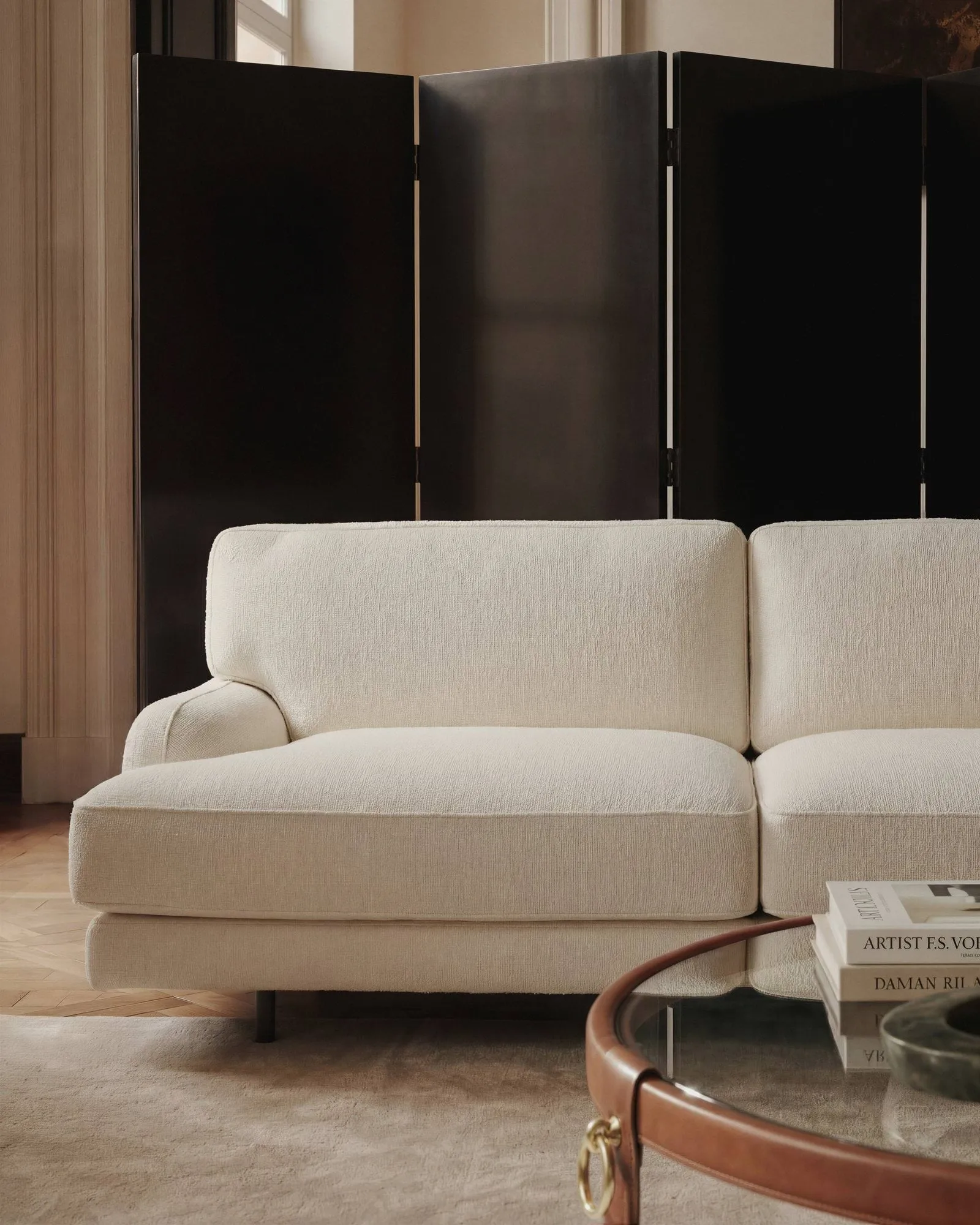 Flaneur 2-seters sofa, Bouclé-matt svart, 2-seter GUBI
