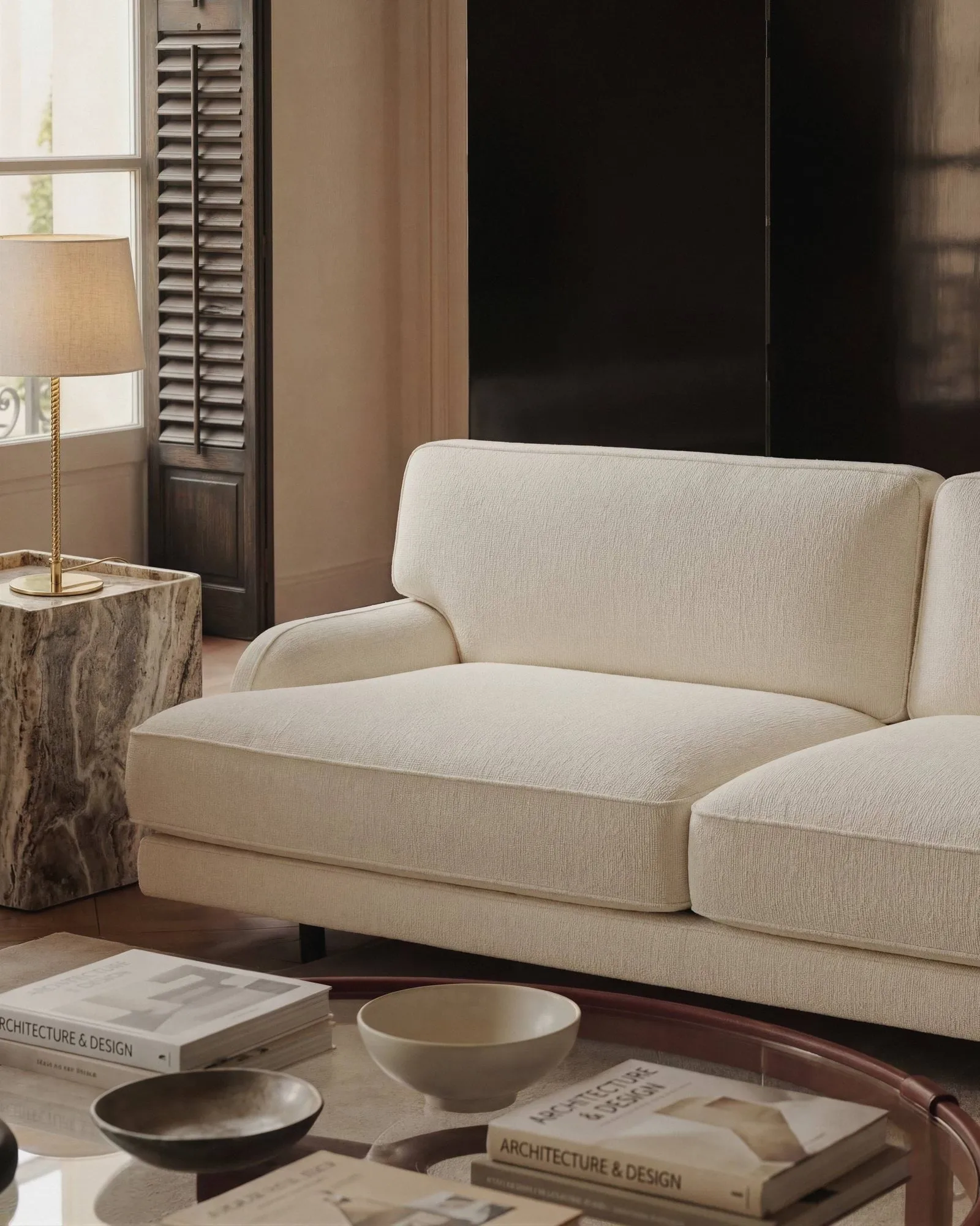 Flaneur 2-seters sofa, Bouclé-matt svart, 2-seter GUBI
