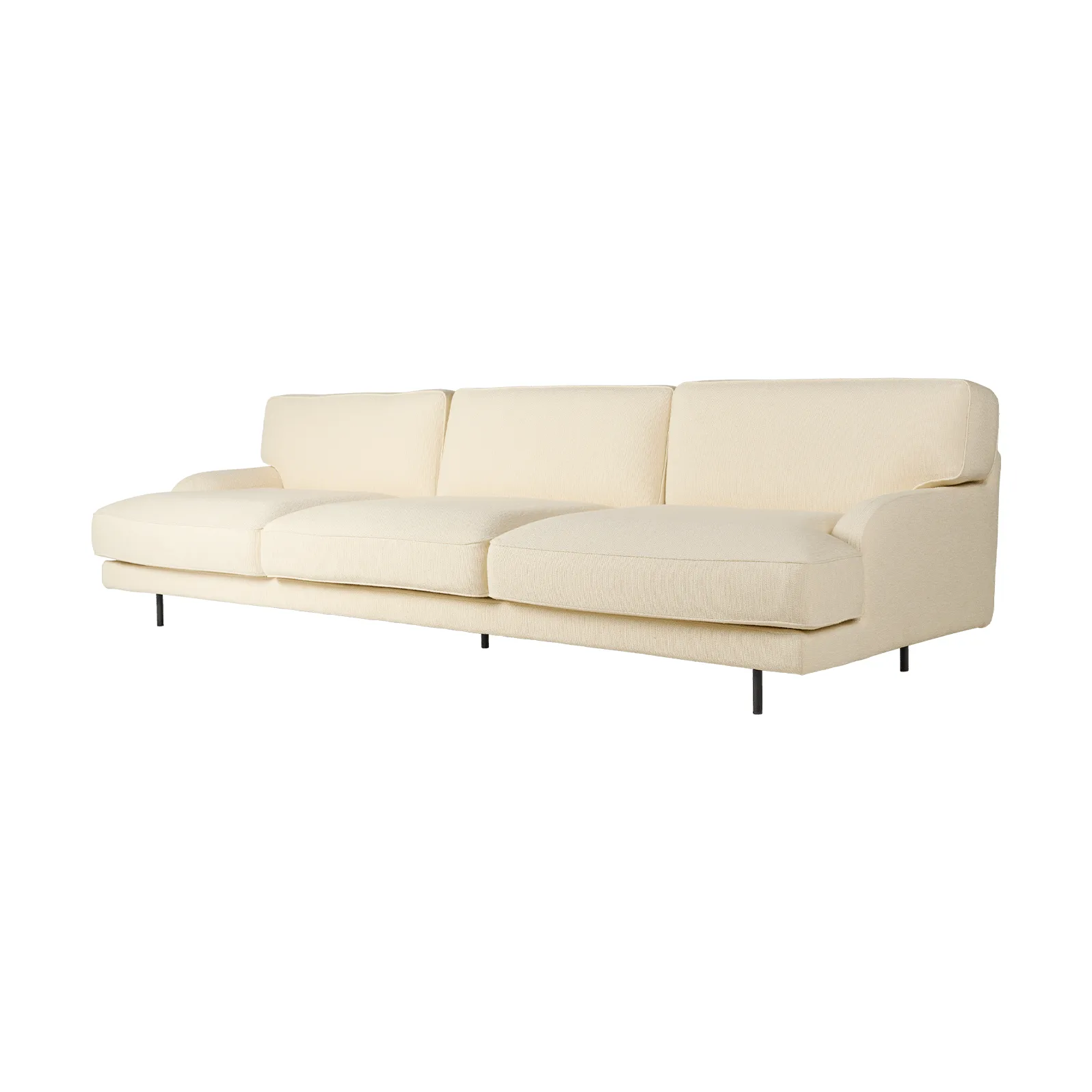 Flaneur 2-seters sofa, Bouclé-matt svart, 3-seter GUBI