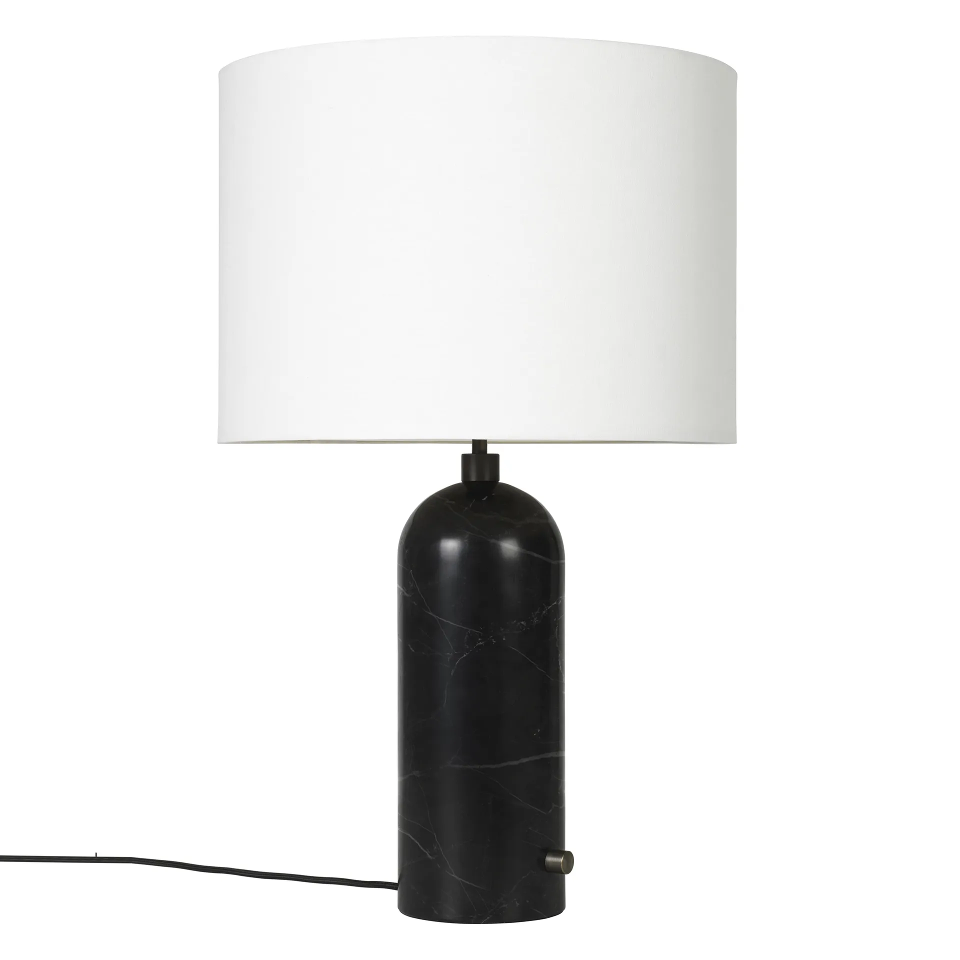 Grahvity L bordlampe, black marble + hvit skjerm GUBI