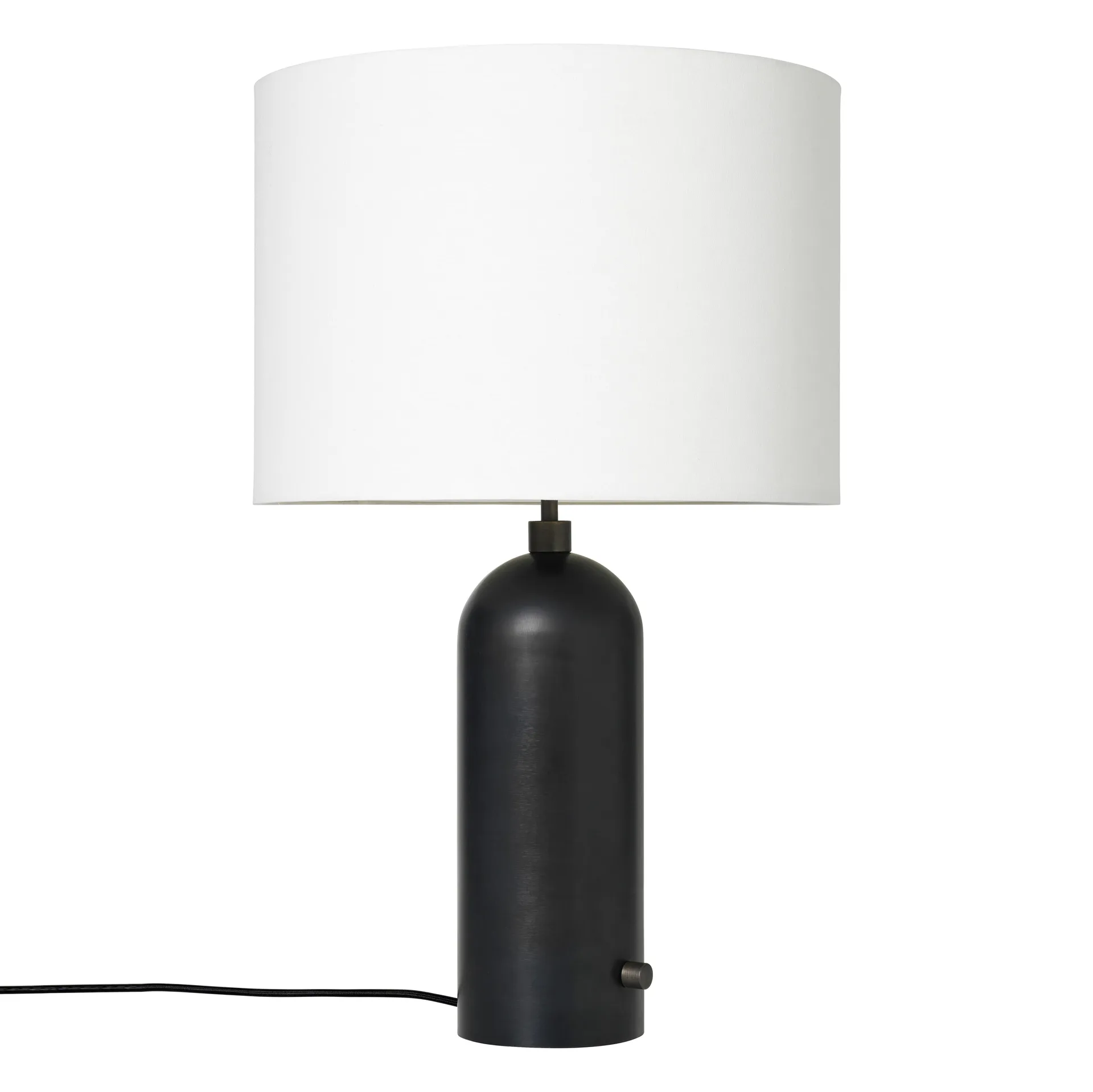 Grahvity L bordlampe, blackend steel + hvit skjerm GUBI