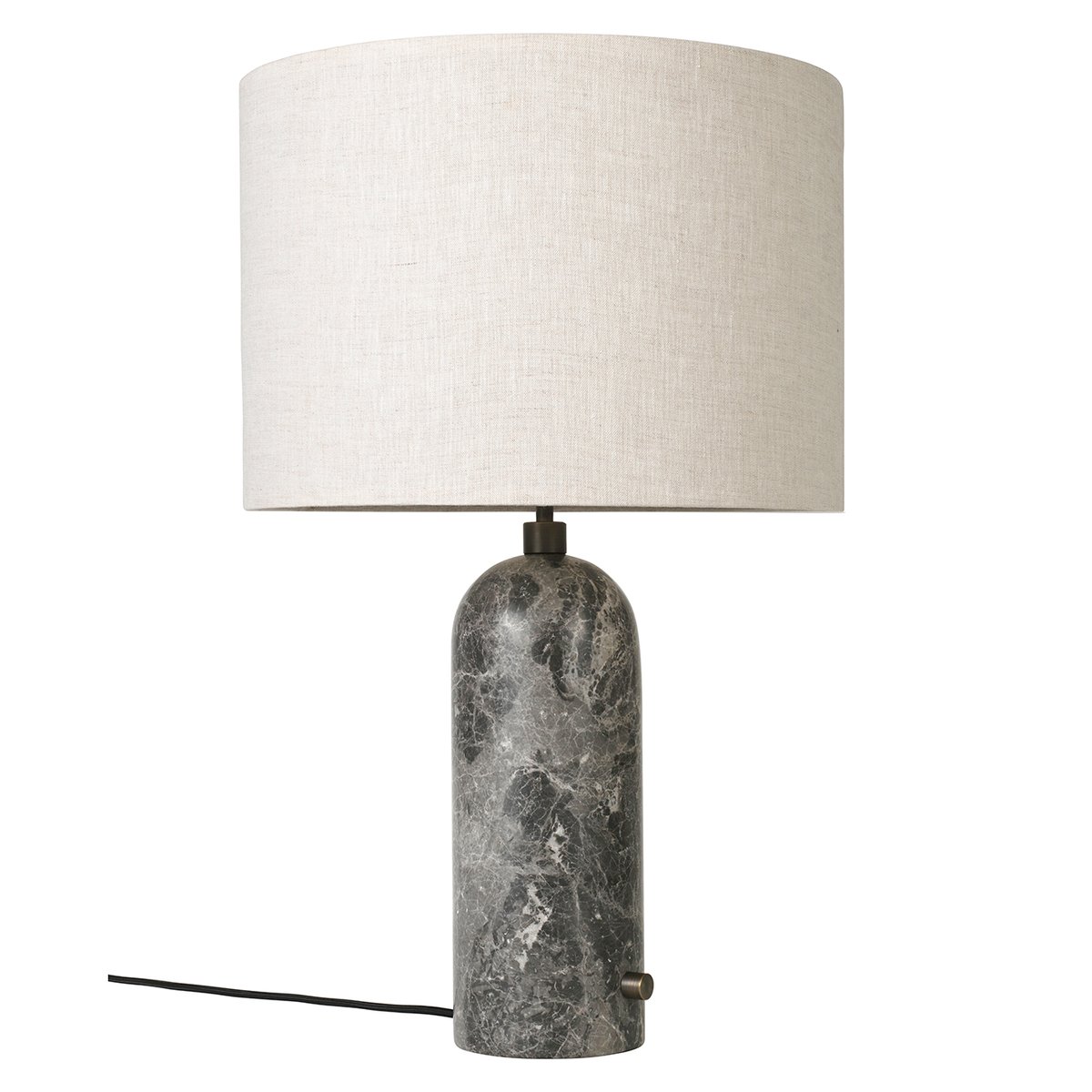 Bilde av GUBI Grahvity L bordlampe Grå marmor-canvase