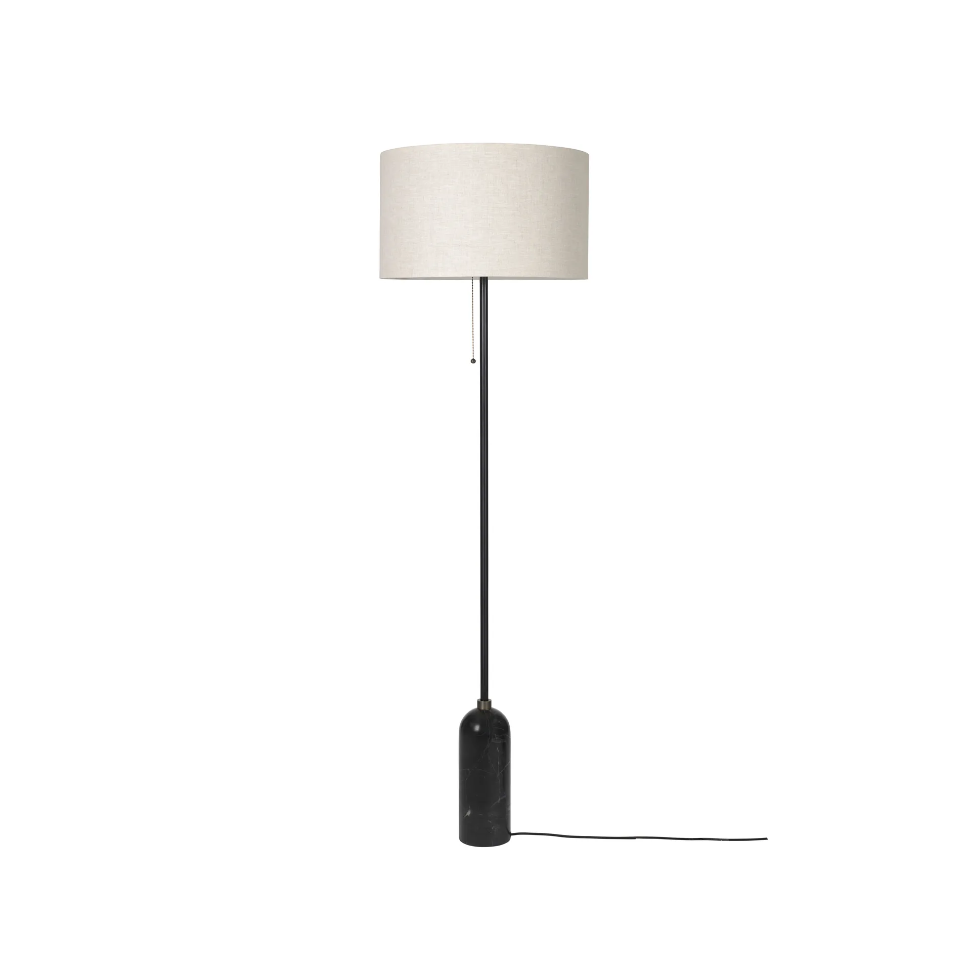 Gravity gulvlampe , sort marmor/canvas GUBI