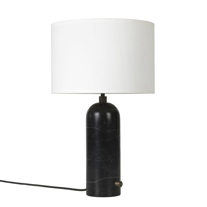 Gravity S bordlampe - black marble + hvit skjerm - GUBI