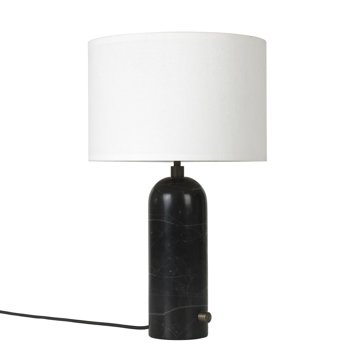 Bilde av GUBI Gravity S bordlampe black marble + hvit skjerm