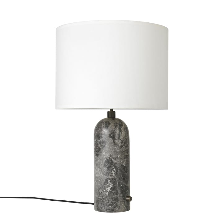 Gravity S bordlampe - grey marble + hvit skjerm - GUBI