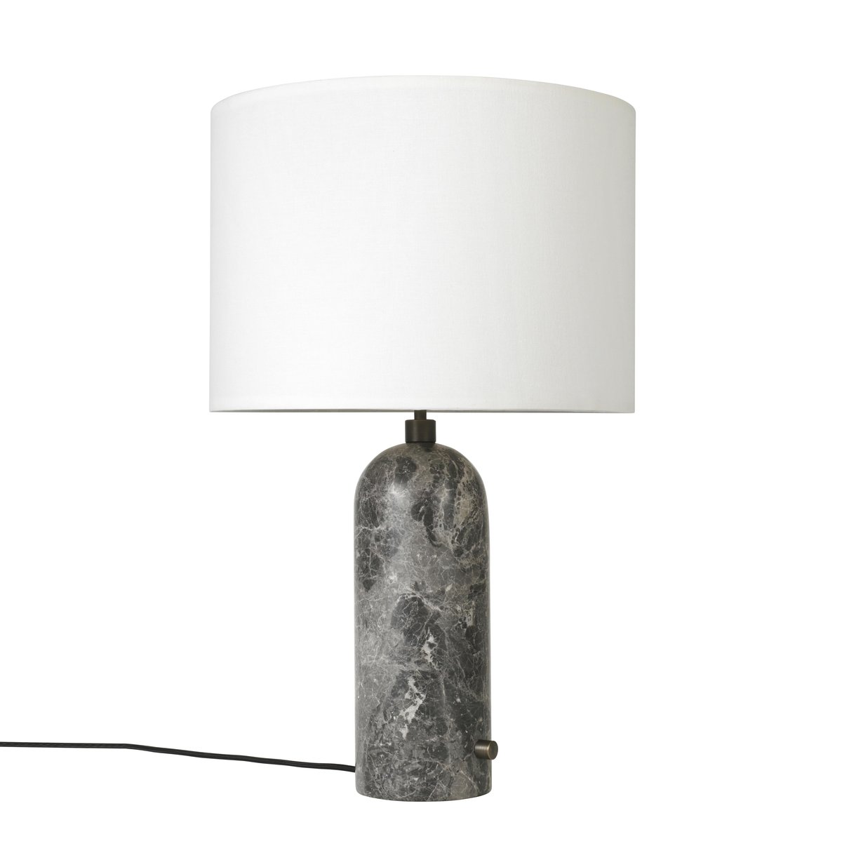 Bilde av Gubi Gravity S bordlampe grey marble + hvit skjerm