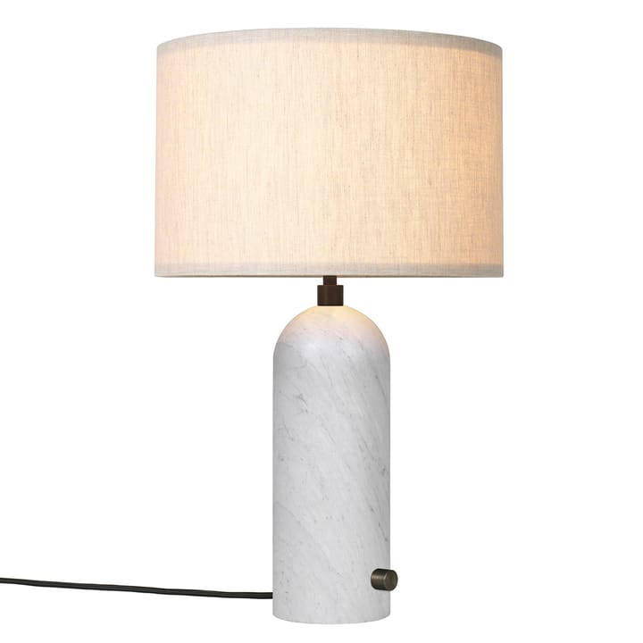 Gravity S bordlampe, Hvit marmor-canvase GUBI