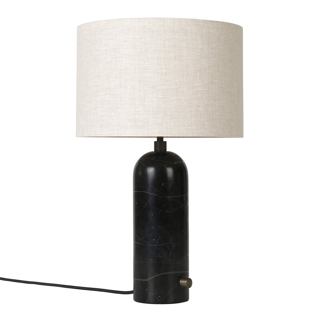 Bilde av GUBI Gravity S bordlampe Svart marmor-canvase