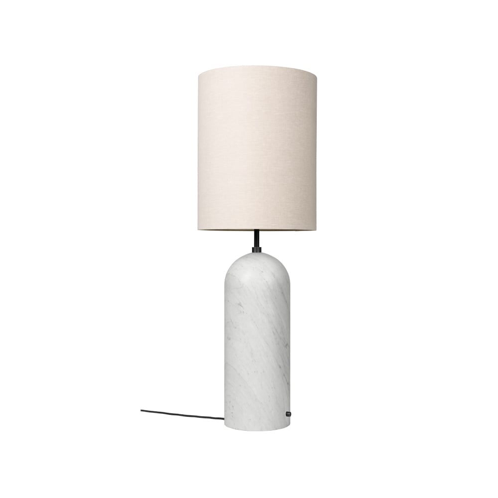Bilde av GUBI Gravity XL gulvlampe hvit marmor/canvas high