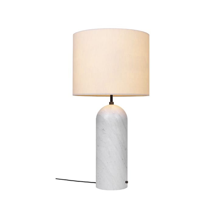 Gravity XL gulvlampe, hvit marmor/canvas, low GUBI
