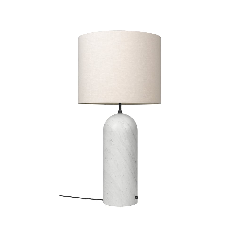 Bilde av GUBI Gravity XL gulvlampe hvit marmor/canvas low
