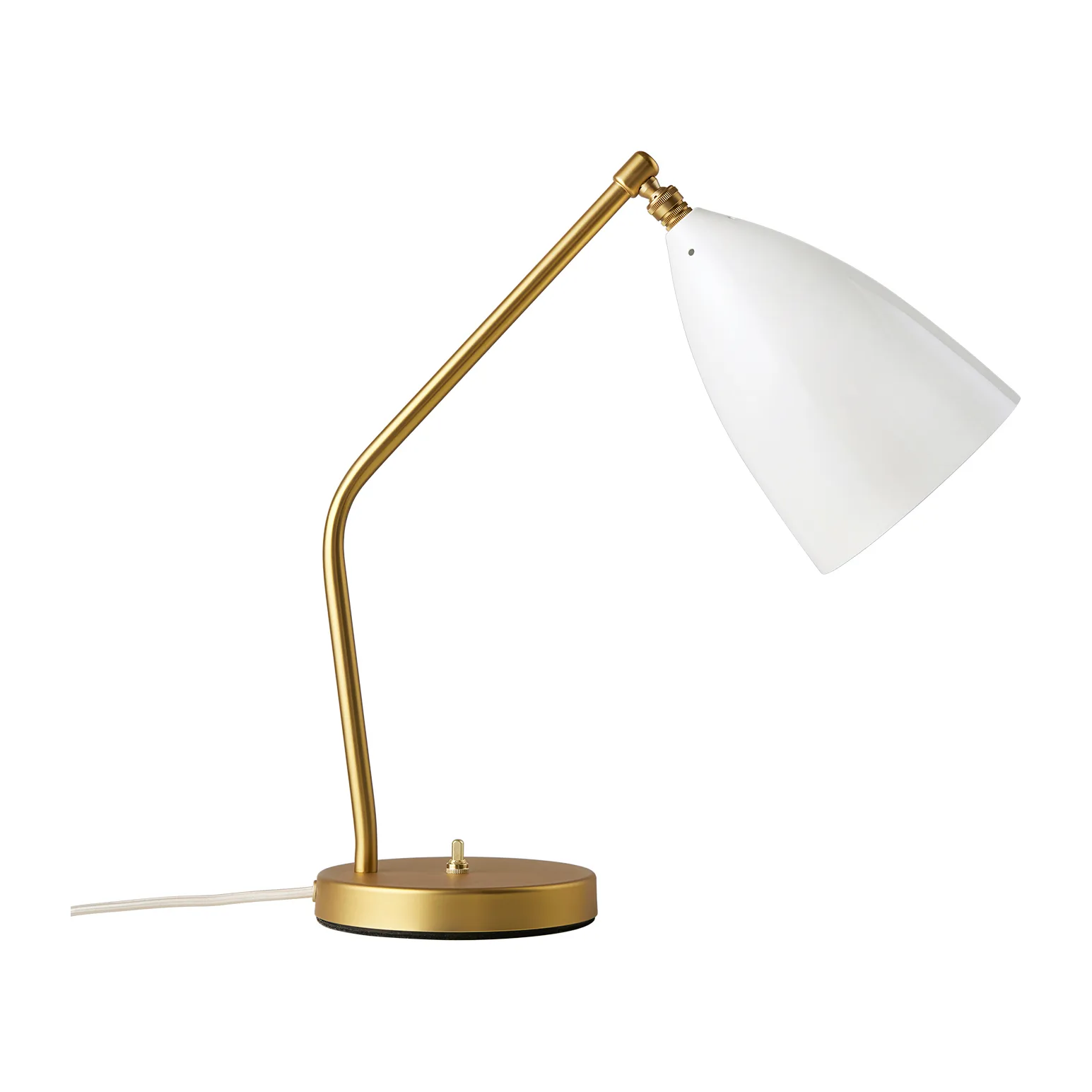 Gresshoppe bordlampe blank, Alabaster white-brass GUBI