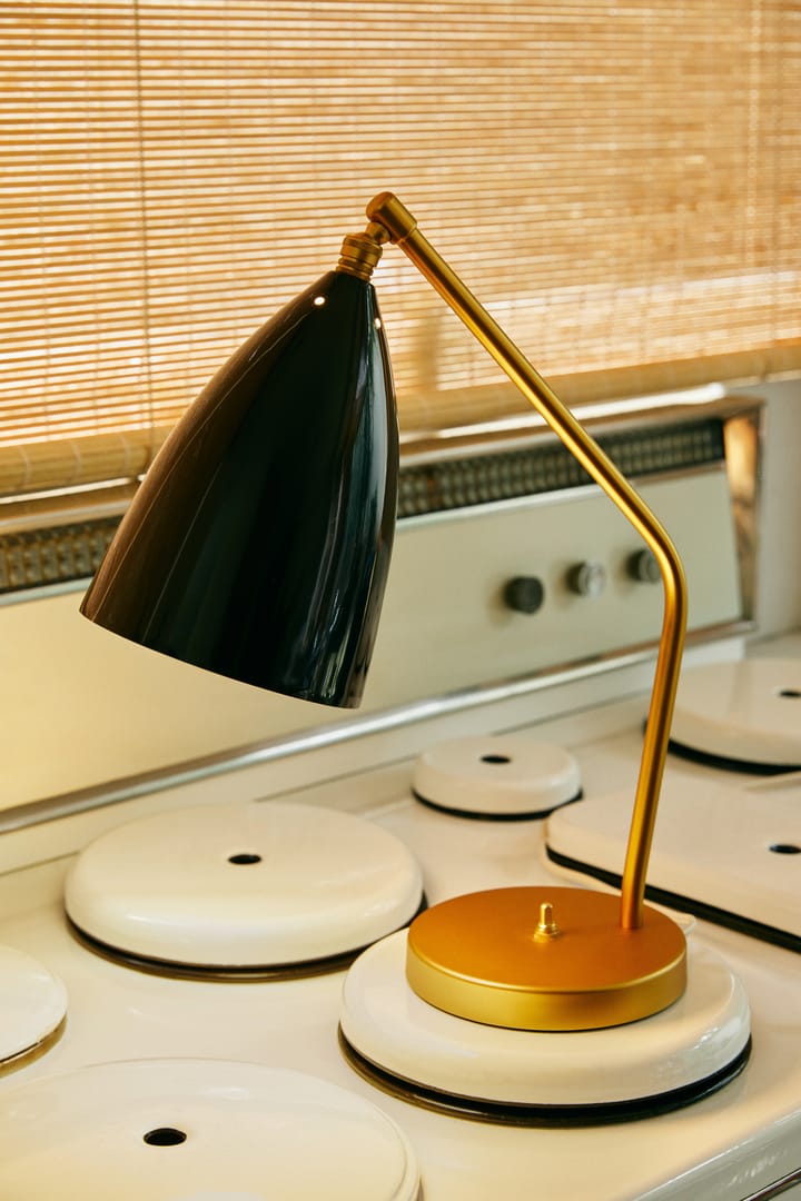 Gresshoppe bordlampe blank, Black-brass GUBI
