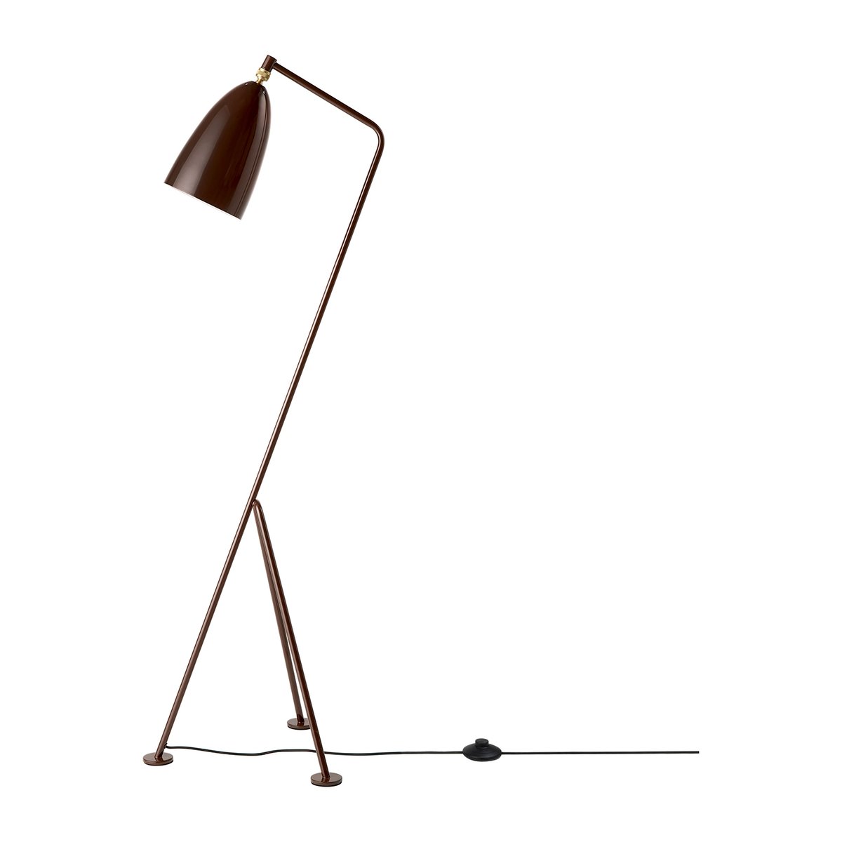 Bilde av GUBI Gresshoppe gulvlampe blank Walnut brown