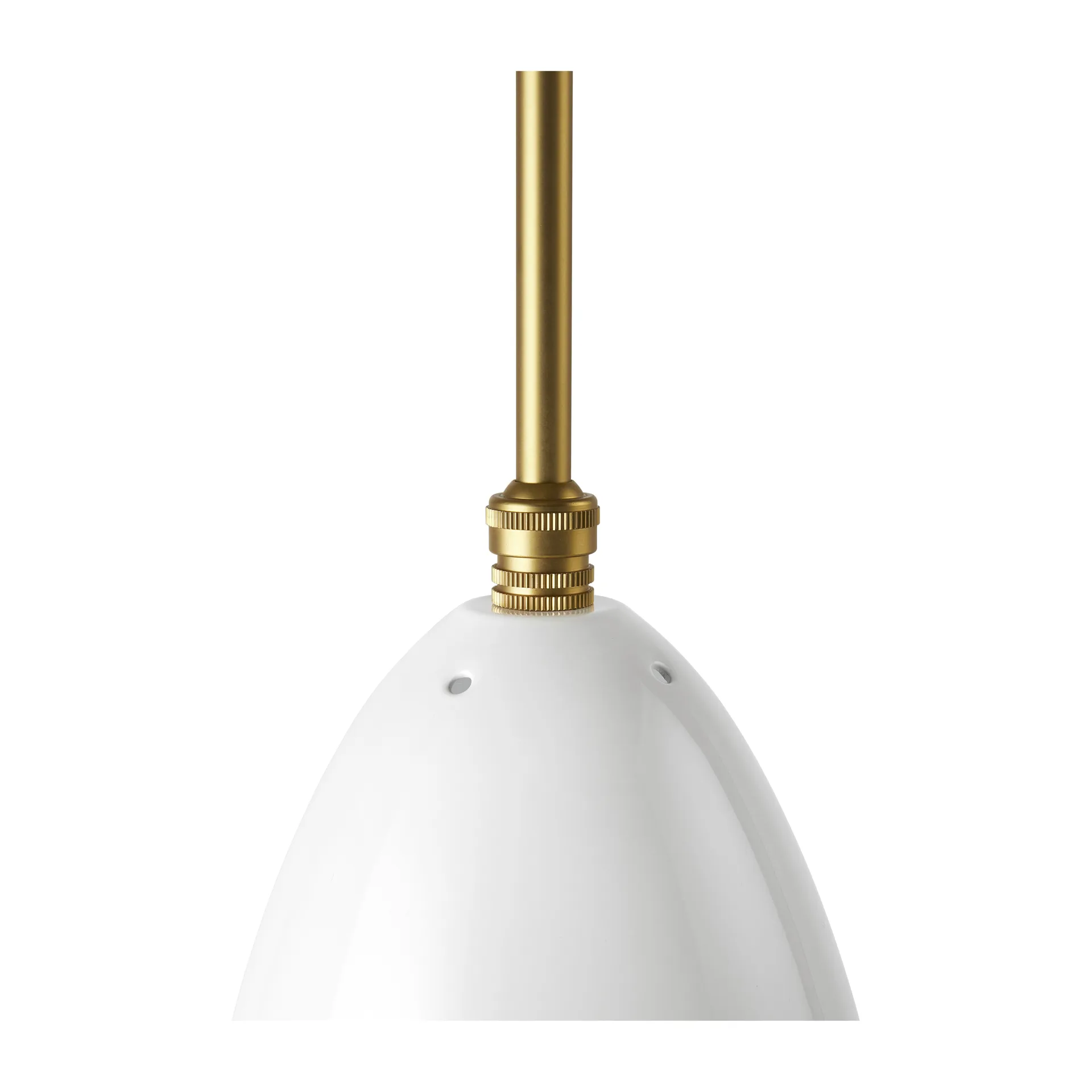 Gresshoppe taklampe blank, Alabaster white-brass GUBI