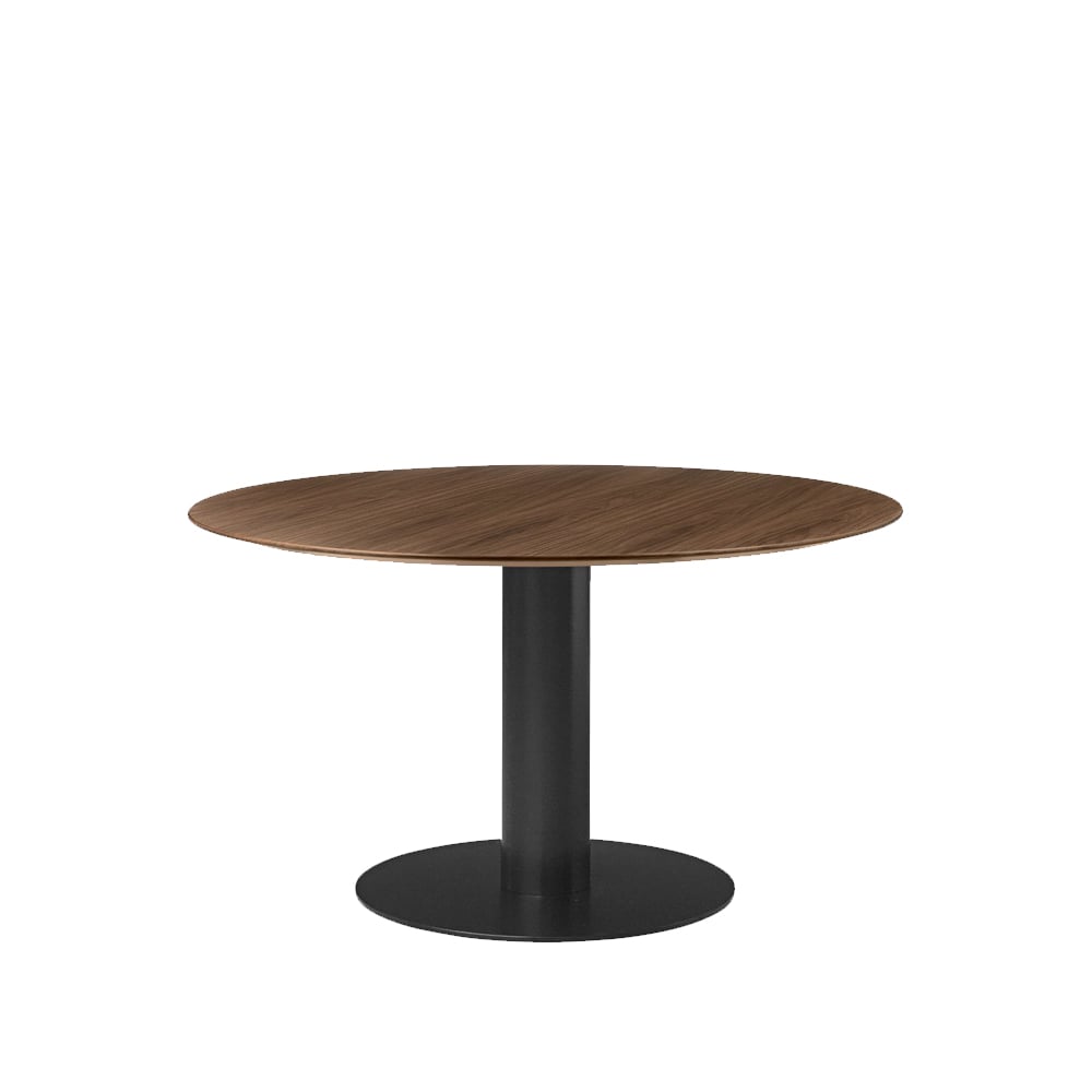 Bilde av GUBI Gubi 2.0 spisebord american walnut Ø 130 sort stativ