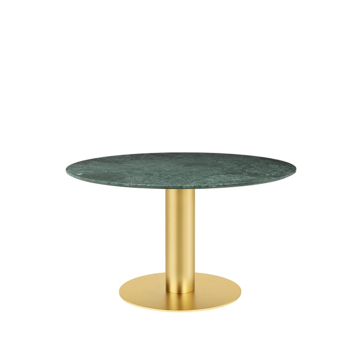 Gubi 2.0 spisebord - marble green, Ø 130, messingstativ - GUBI