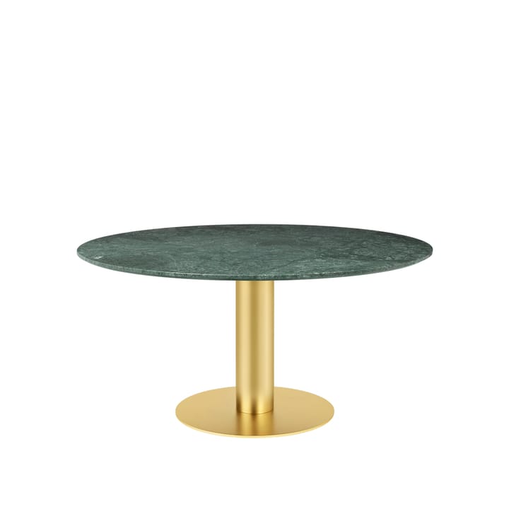 Gubi 2.0 spisebord - marble green, Ø 150, messingstativ - GUBI