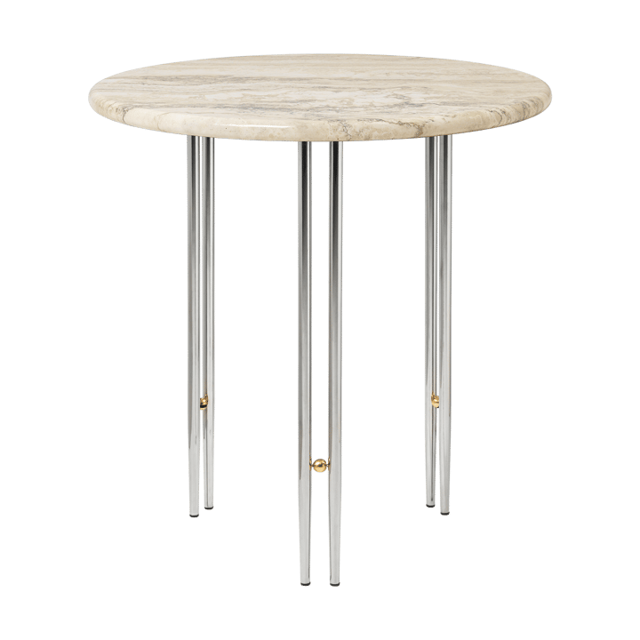 IOI sofabord Ø50 cm - Krom-messing-rippled beige - GUBI