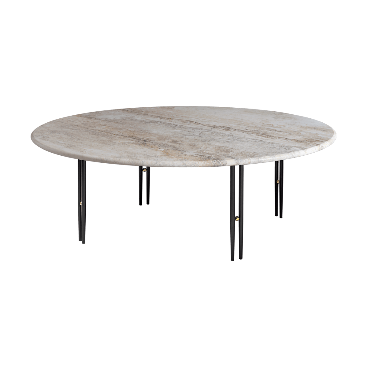 Bilde av GUBI IOI sofabord Rippled beige-svart stativ ø100 cm