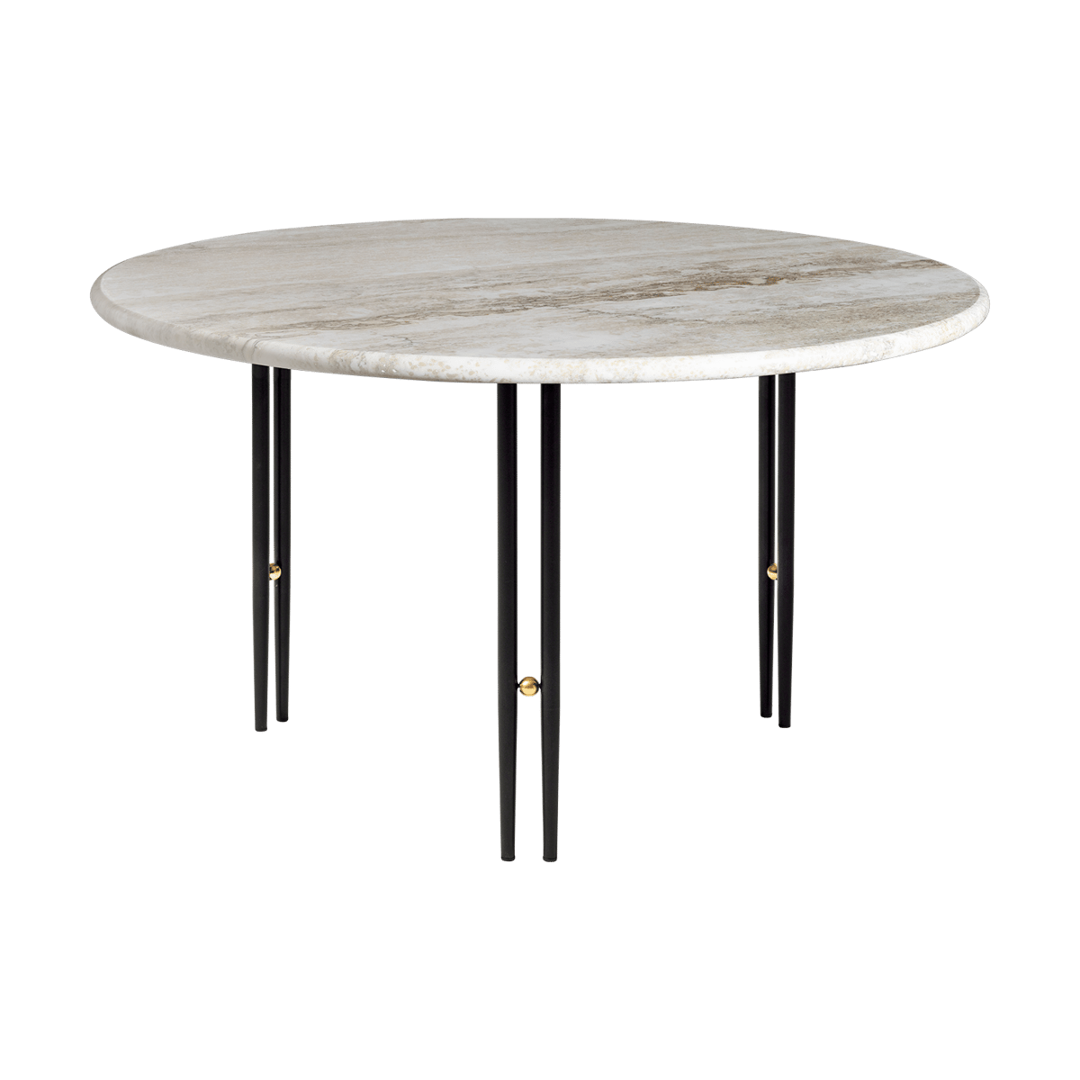 Bilde av GUBI IOI sofabord Rippled beige-svart stativ ø70 cm