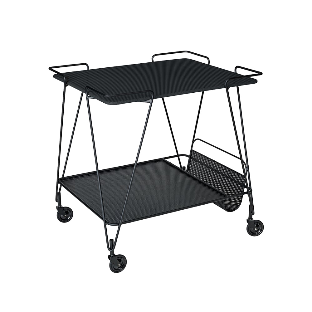 GUBI Matégot Trolley rullevogn black | Skandinavisk Design | Serveringsvogner & Trillebord | Svart