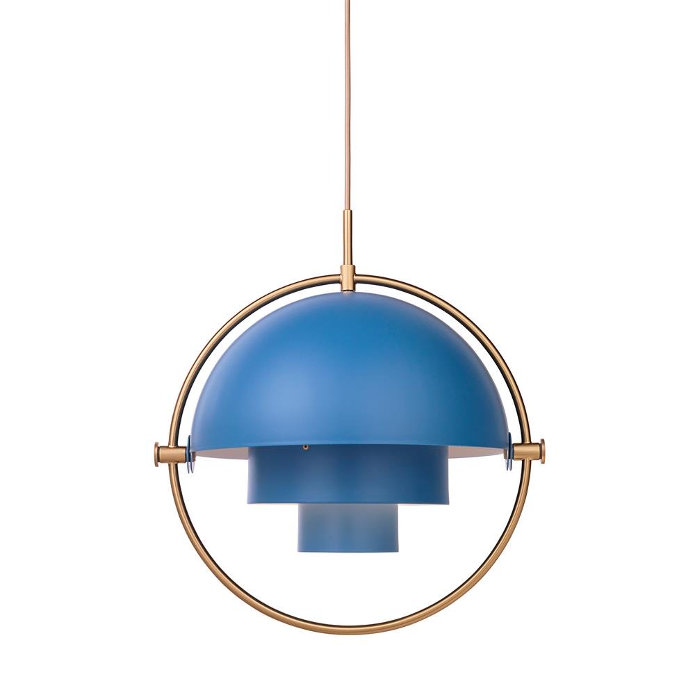 Bilde av GUBI Multi-Lite taklampe messing-blå