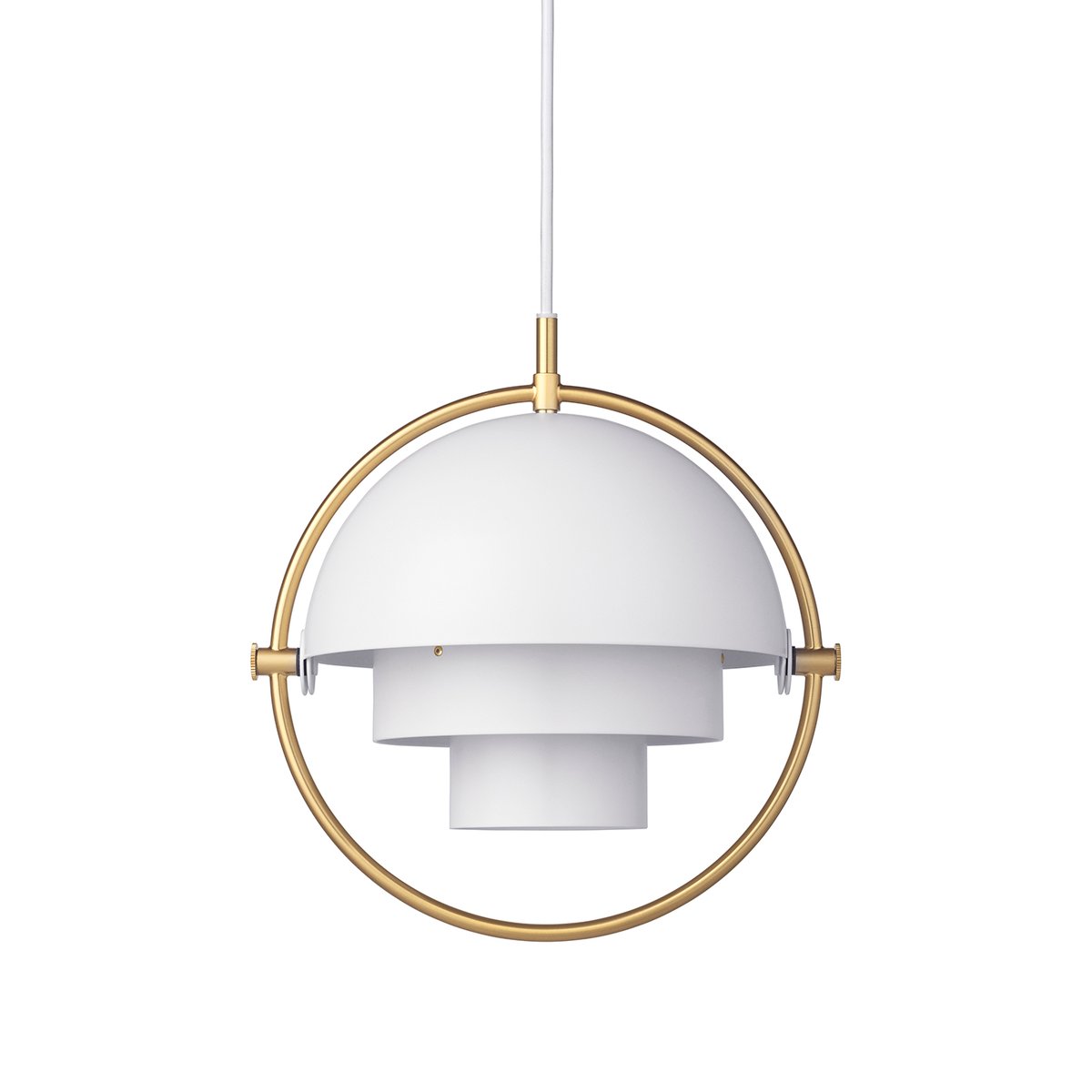 Bilde av GUBI Multi-Lite taklampe small Messing-hvit