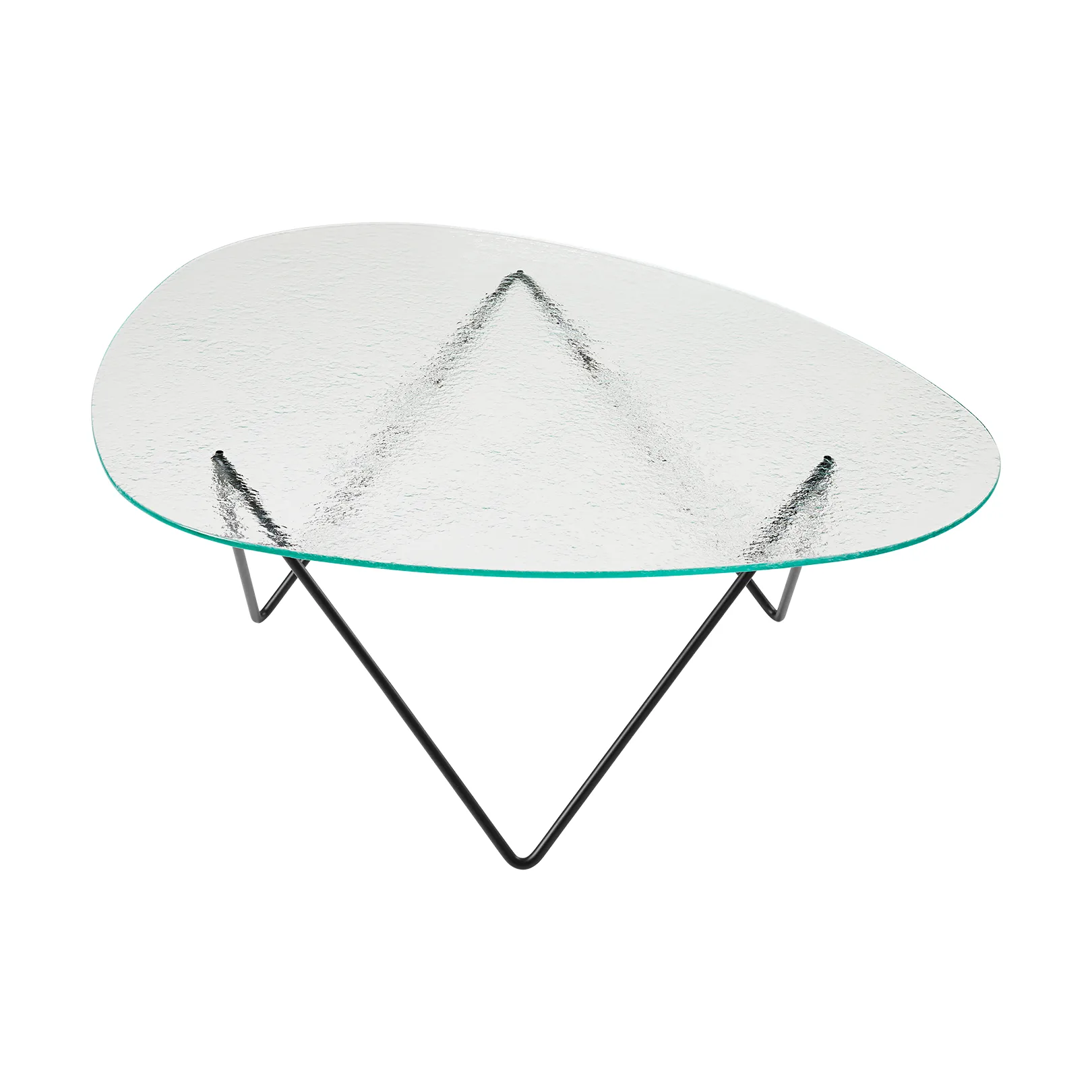 Pedrera salongbord, Svart semimatt-strukturglass transparent GUBI