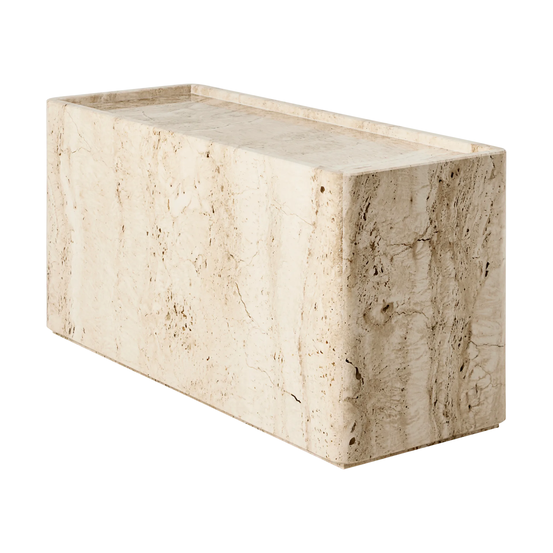 Pietra sidebord 30x80x40 cm, Neutral white travertine GUBI