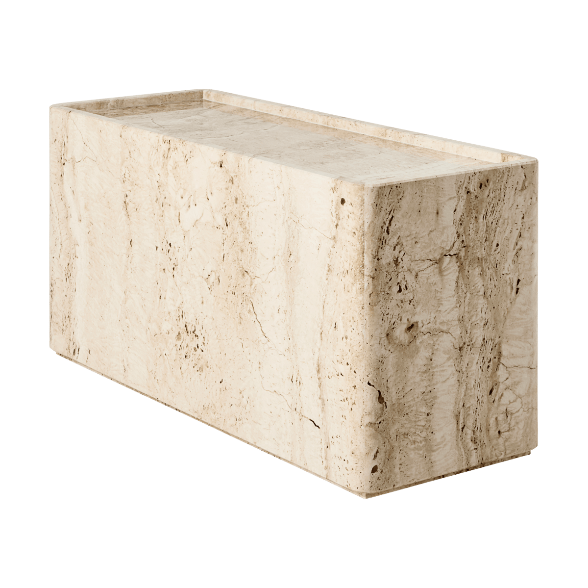 GUBI Pietra sidebord 30x80x40 cm Neutral white travertine