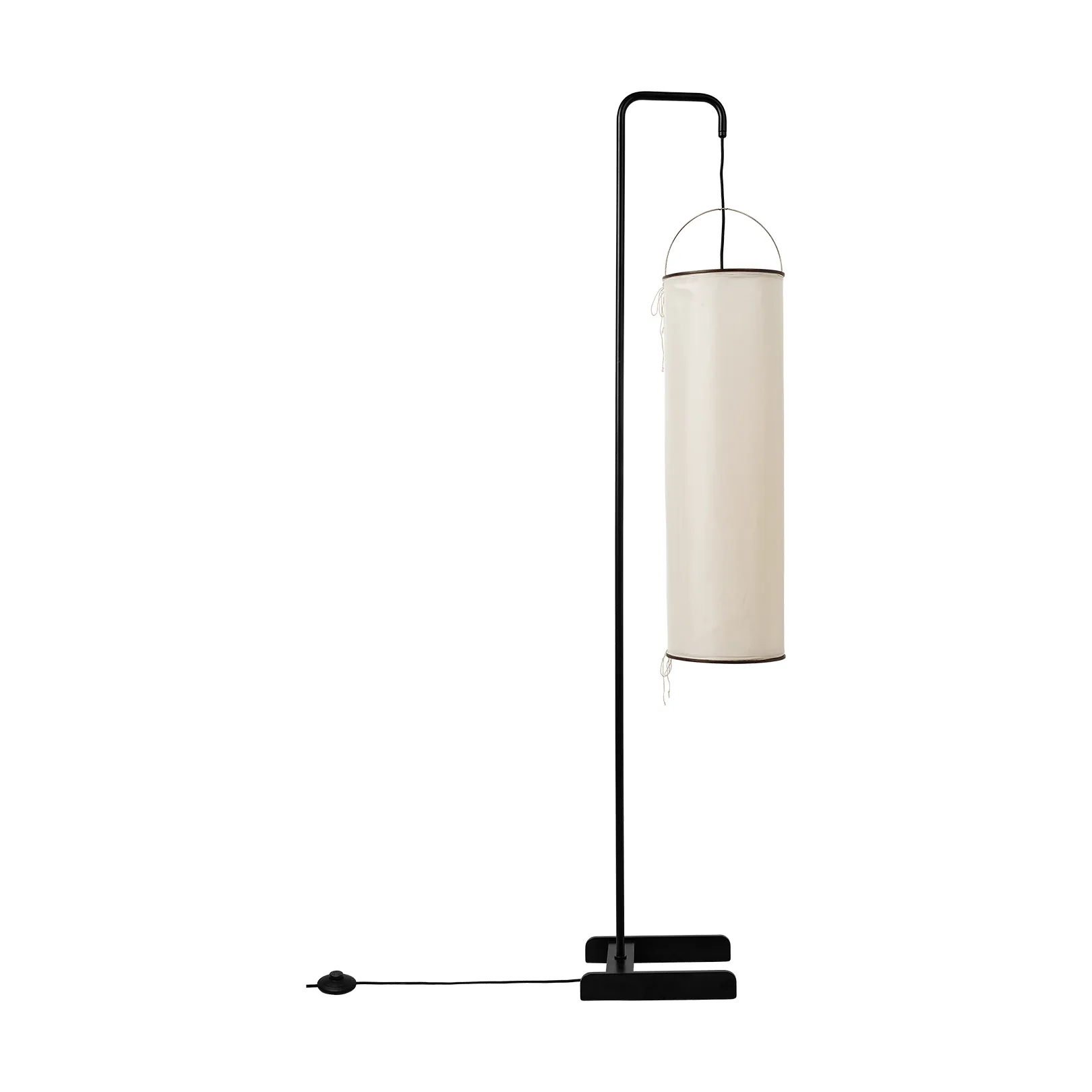 Silk Lantern gulvlampe, Natural white silk-semi matt svart, 163 cm GUBI