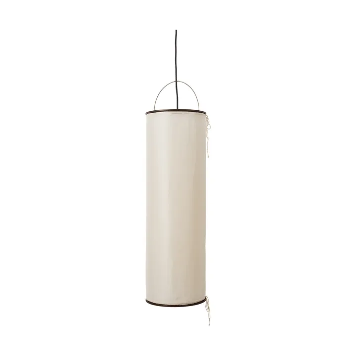 Silk Lantern pendellampe - Natural white silk-semi matt svart - GUBI
