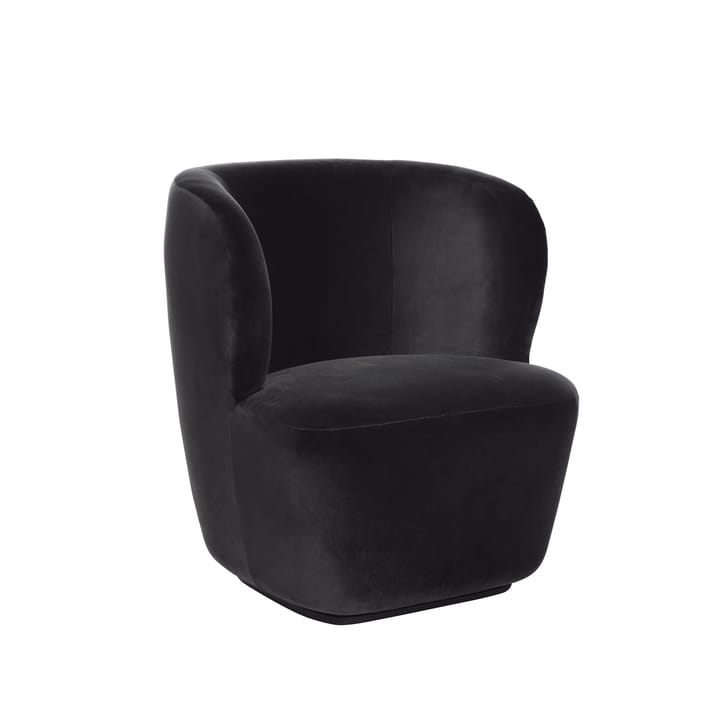 Stay Small loungestol - tekstil velluto cotone 130 sort, med sving - Gubi