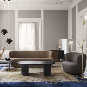 Stay Small loungestol - tekstil velluto cotone 130 sort, med sving - Gubi