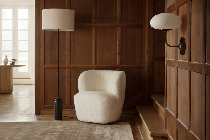Stemlite vegglampe, Sort krom-frostat glass GUBI