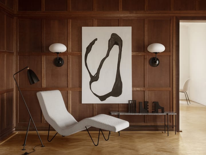 Stemlite vegglampe, Sort krom-frostat glass GUBI