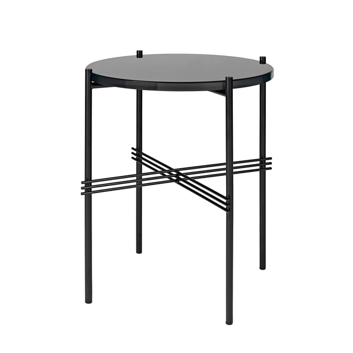 TS bord svarte bein Ø 40 cm - glass graphite black - GUBI