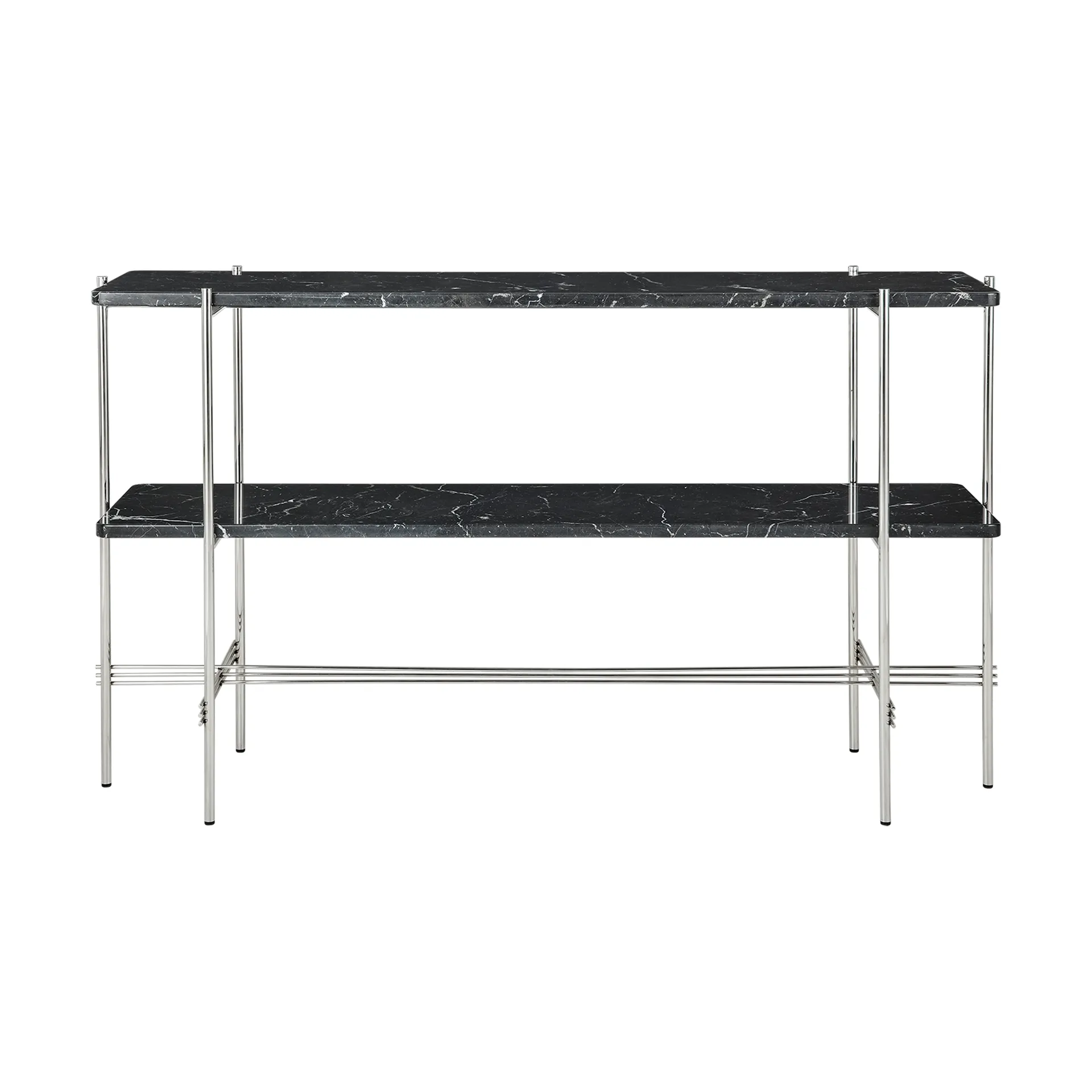 TS Console avlastningsbord 120 x 30 x 72 cm, Black marquina marble-stål GUBI