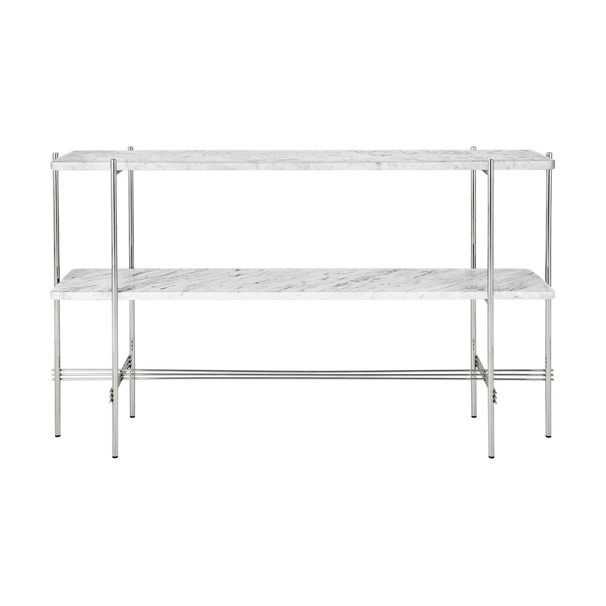 Bilde av GUBI TS Console avlastningsbord 120 x 30 x 72 cm White carrara marble-stål