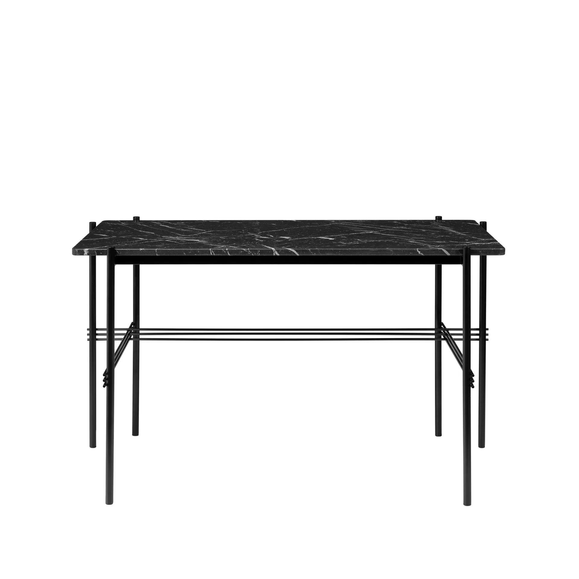 TS Desk skrivebord, marble black, sortlakkert stål GUBI