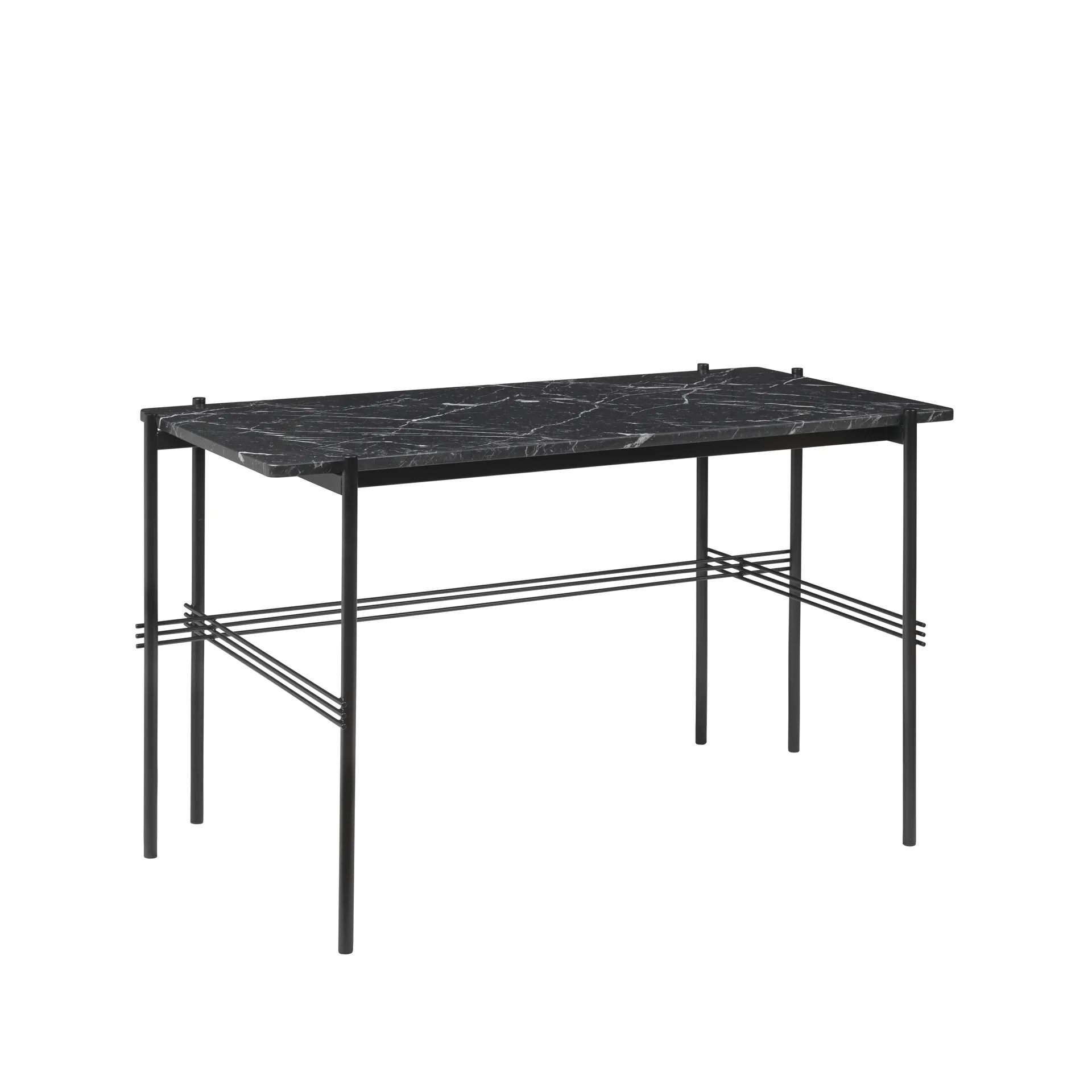 TS Desk skrivebord, marble black, sortlakkert stål GUBI
