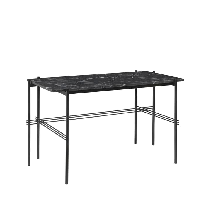 TS Desk skrivebord - marble black, sortlakkert stål - GUBI