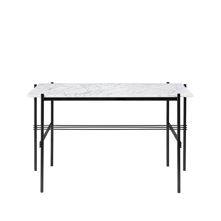 TS Desk skrivebord - marble white, sortlakkert stål - GUBI
