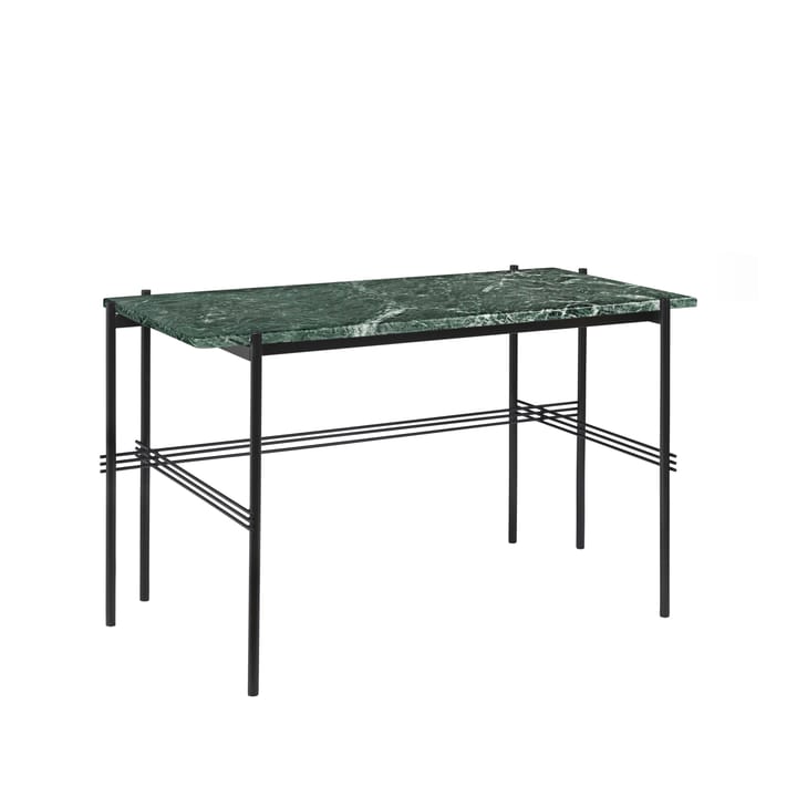 TS Desk skrivebord, marmor grønn, sortlakkert stål GUBI